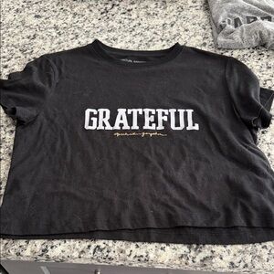 Spiritual Gangster Black 'Grateful' Crop Top